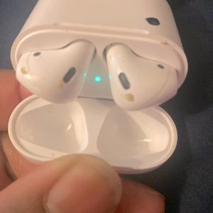 Like new air pods. Charged and ready to go. Air pods 100% and 50% case charged.